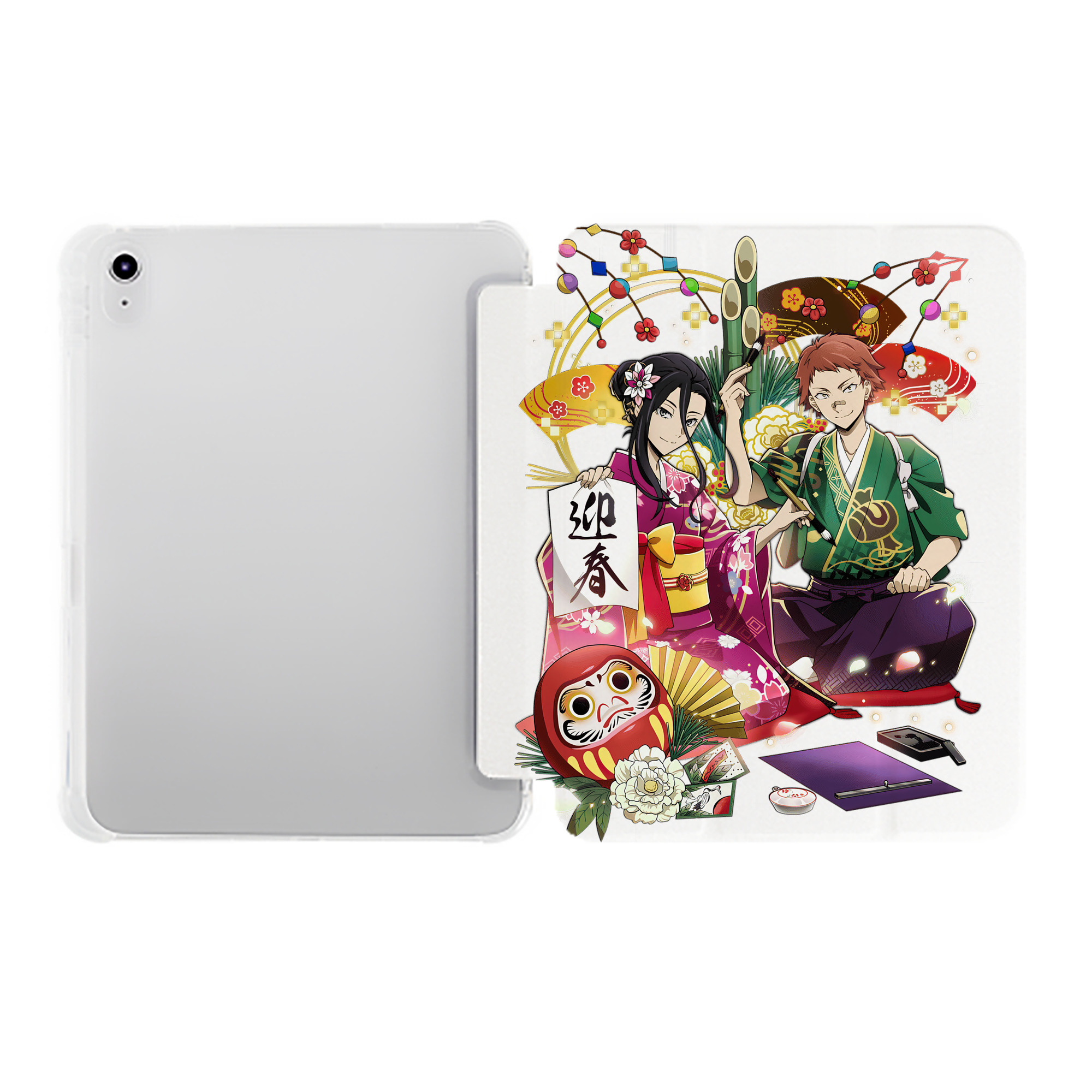 （画像用） 文豪ストレイドッグス Bungo Stray Dogs IPad ケース ペン収納付き 三つ折りスタンド PUレザー×シリコン 対応機種9.5/10.5/10.9インチ
